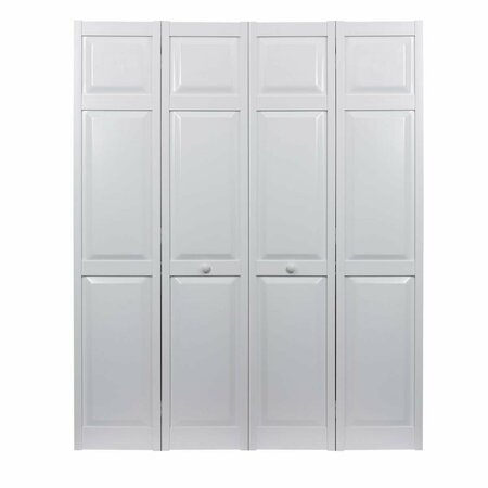 PERFECTPATIO 60 x 80 in. Seabrooke PVC Raised Panel Bifold Door, White PE3036501